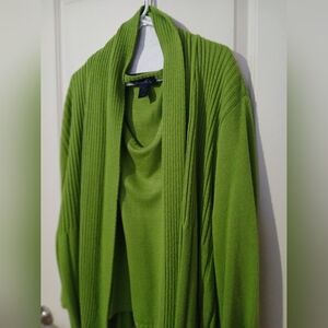 Denim&Co Fresh Green Cardigan